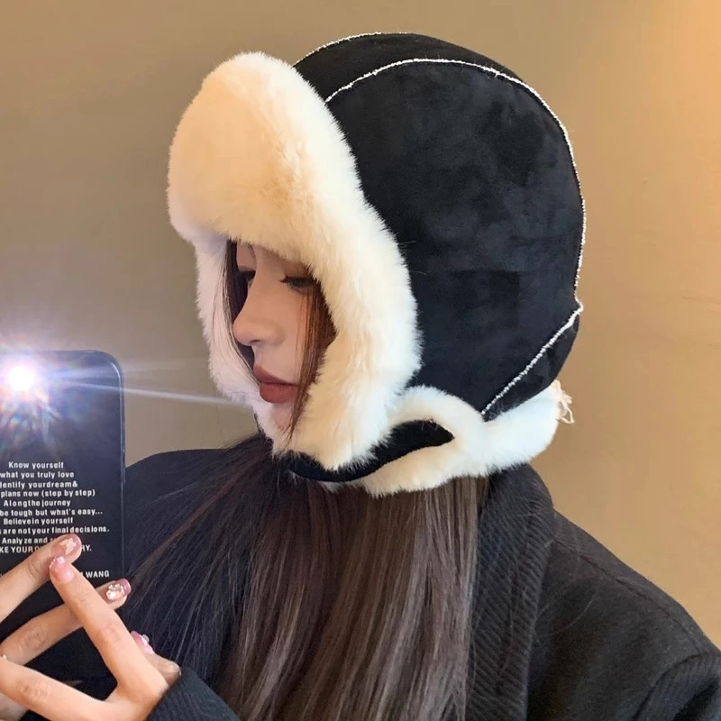 东北防寒帽子女秋冬雷锋帽加绒加厚保暖棉帽骑行防风护耳飞行帽男