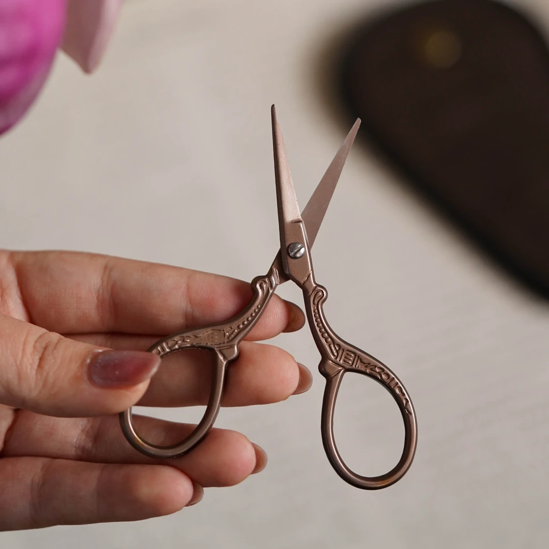 复古不锈钢雕刻茶剪·茶桌必备好物剪刀