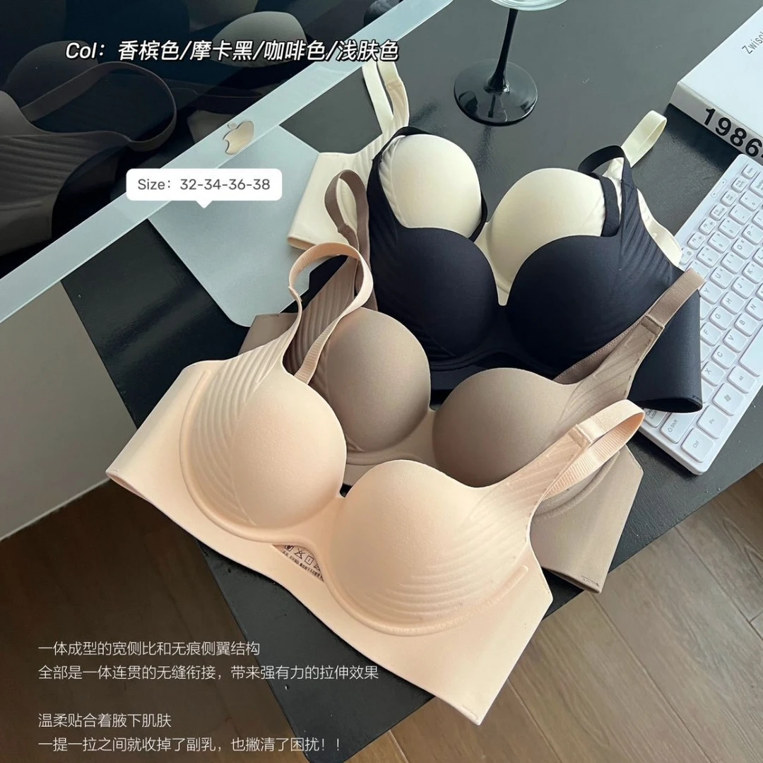 【小地雷5.0】奢依绮防下垂波波条文胸内衣聚拢显大少女内衣舒适