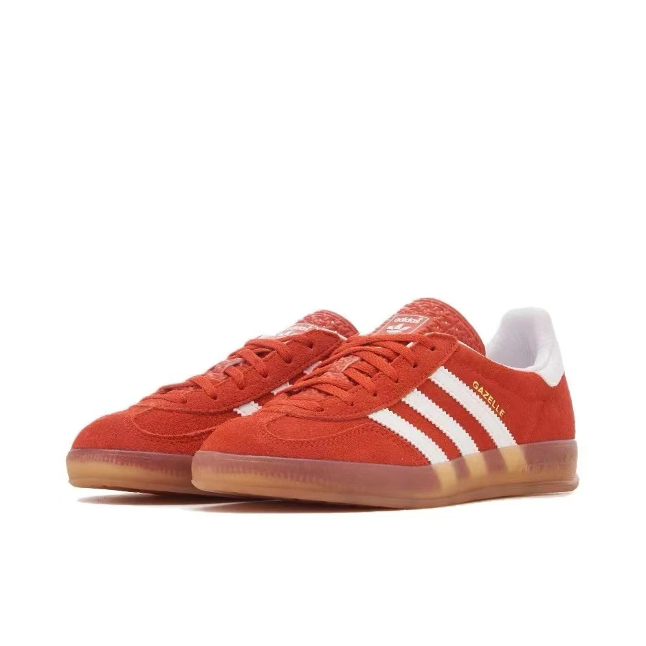 ADIDAS originals Gazelle皮革防滑耐磨低帮情侣款板鞋橙色HQ8718