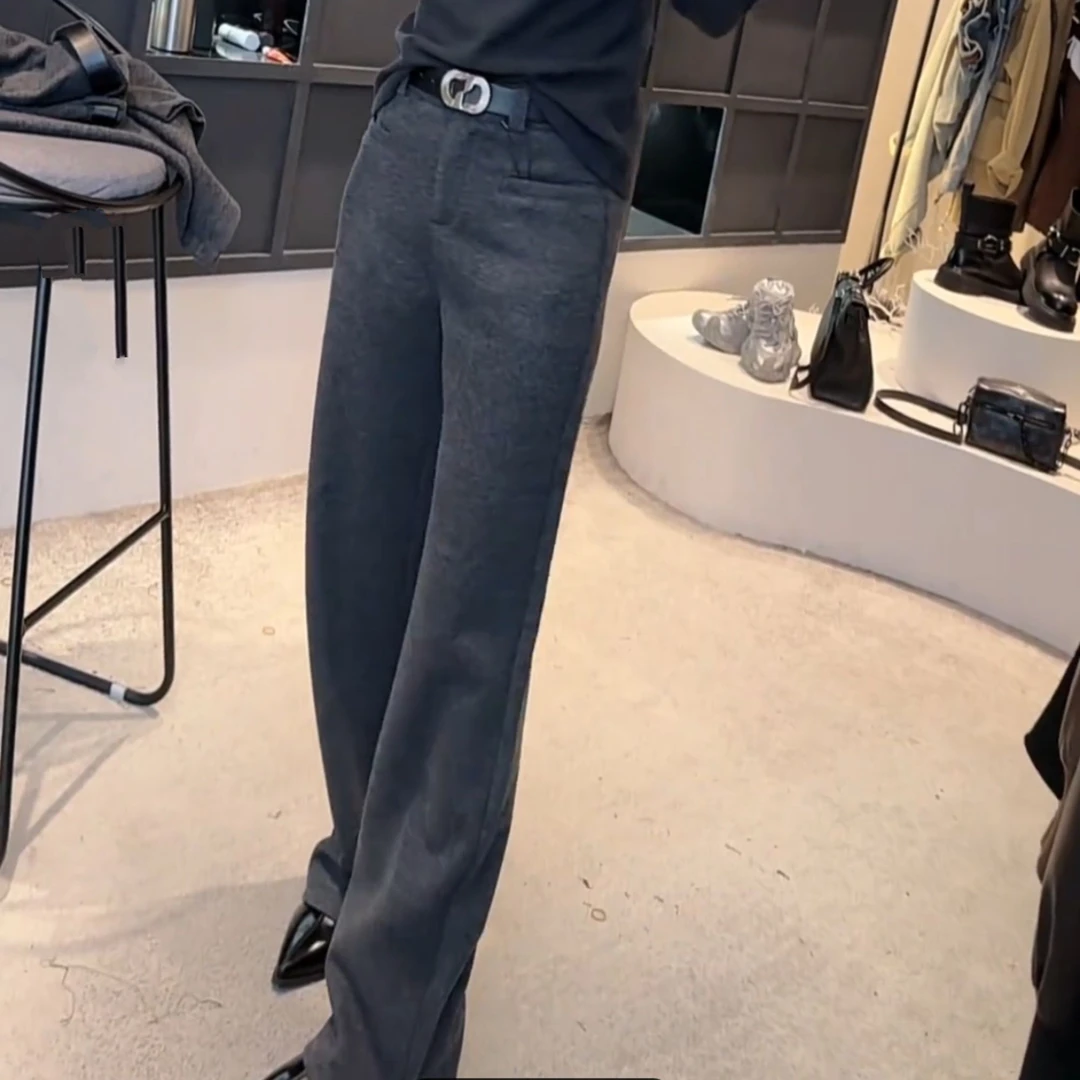 《优麦汇》K3867秋冬款醋酸Y毛裤显瘦百搭新款西裤女款