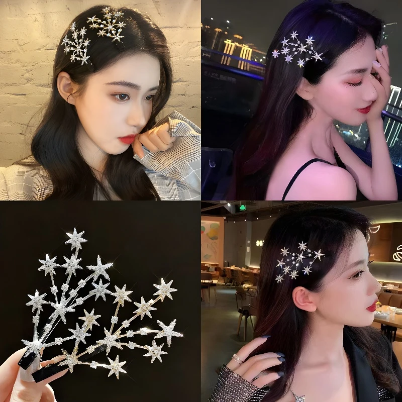 网红满天星发夹子侧边夹少女头饰仙女森系仙气饰品刘海侧边夹可爱