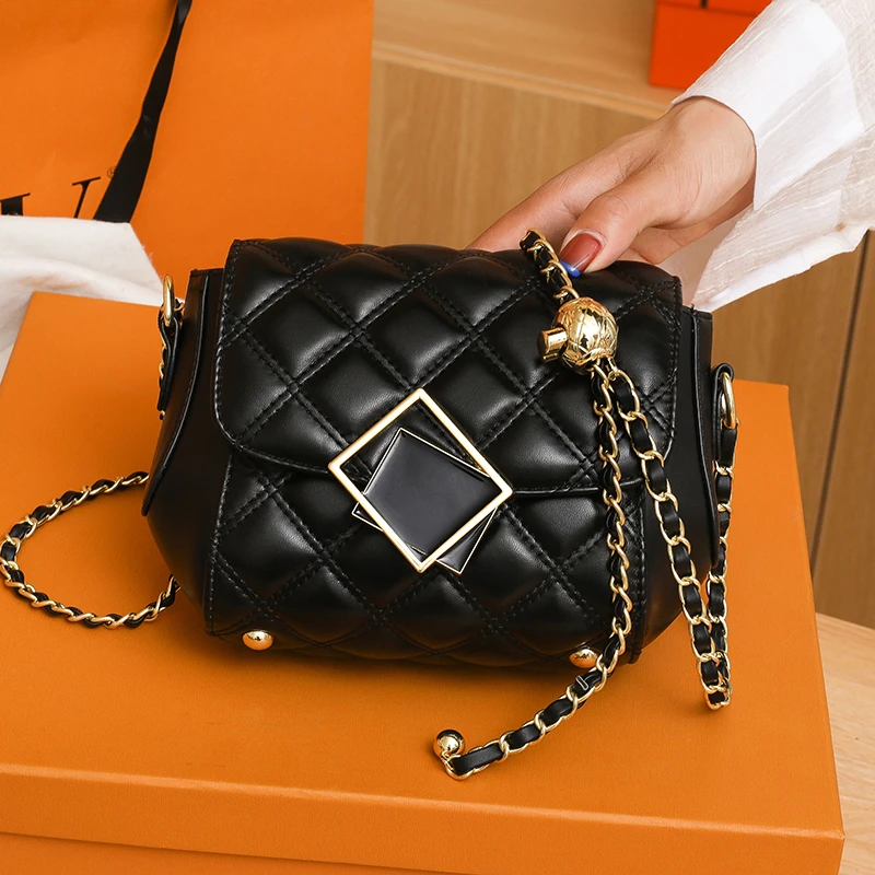 【梦蒂袋鼠】包包女2023新款休闲菱格链条包时尚小香风单肩斜挎包