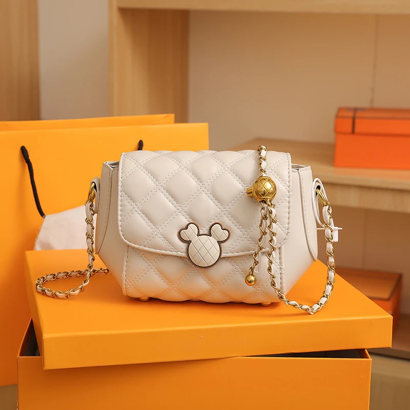 【米澜天使】2024新款小包包菱格链条单肩包女高级感时尚通勤斜挎包