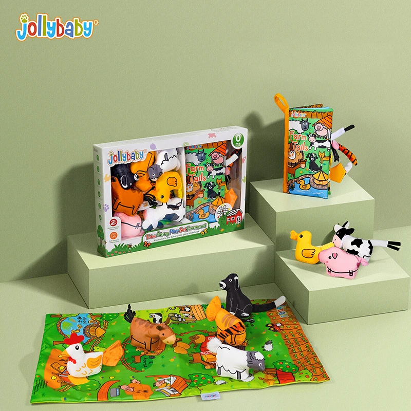 jollybaby布袋书可咬礼盒早教婴儿撕不烂游戏公仔益智啃咬玩具0+