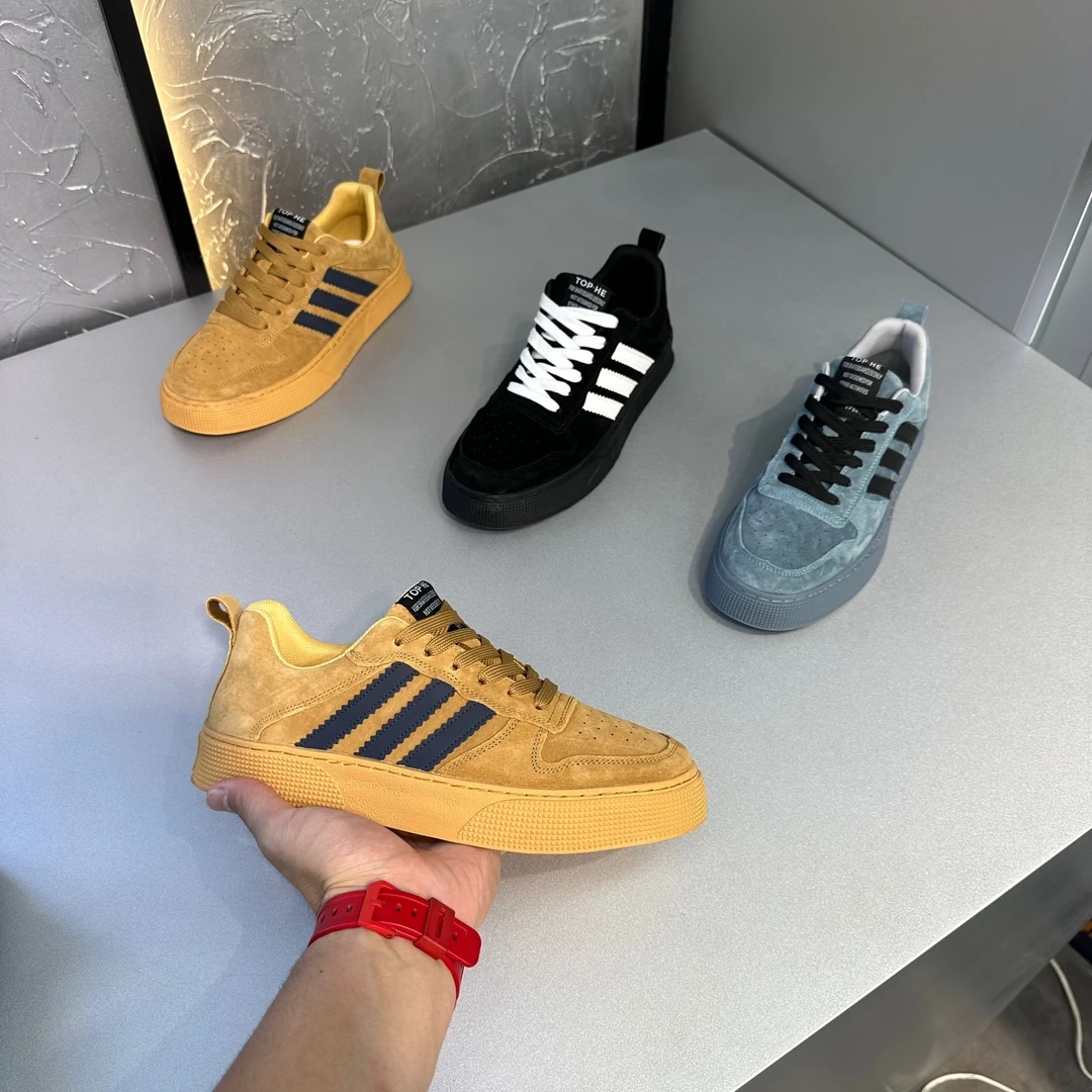 秋季新款男士休闲鞋舒适轻便厚底鞋潮流个性皮面鞋时尚百搭潮男鞋