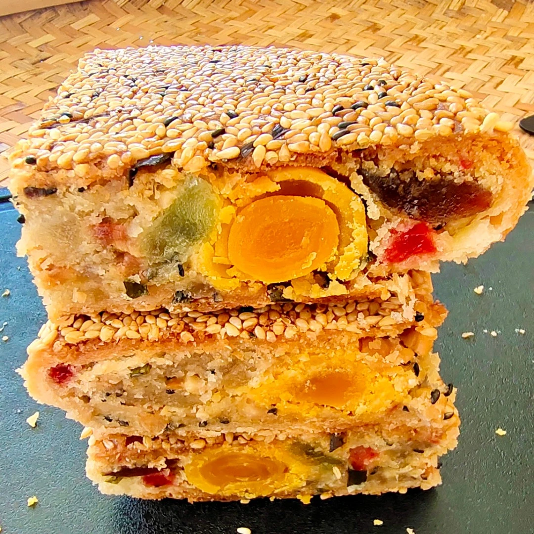 温州素五仁大月饼 温州桥墩特产老式酥皮蛋黄五仁月饼 中秋礼盒