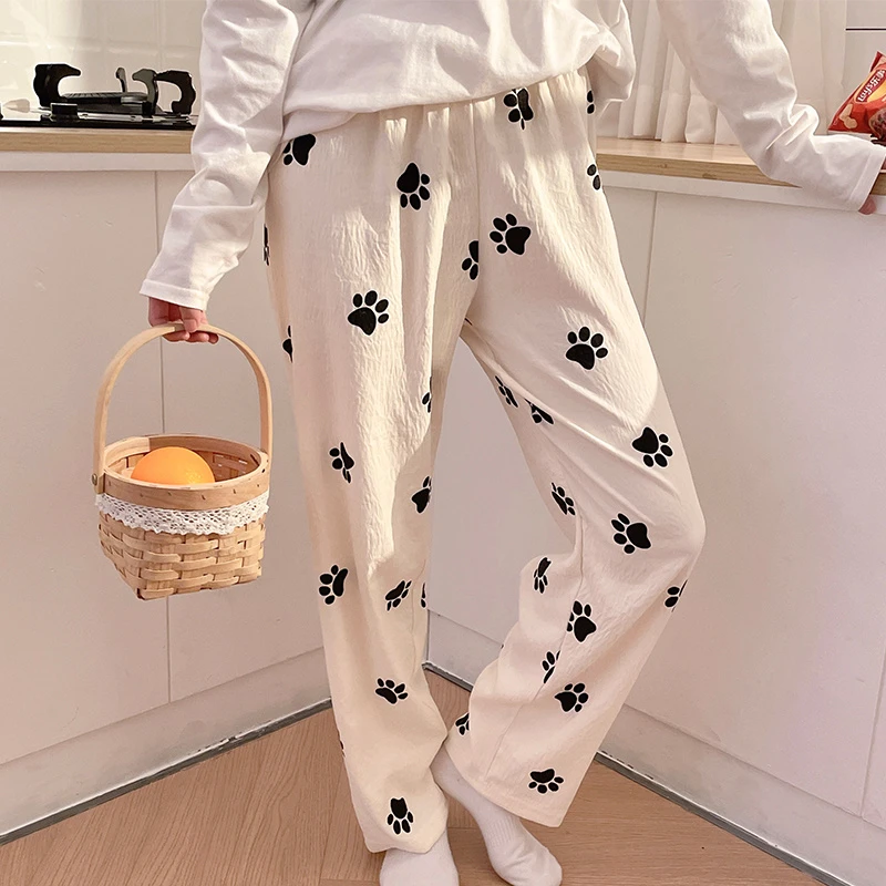 大码睡衣睡裤长裤2024年新款春秋季女士舒适简约家居裤可外穿单件