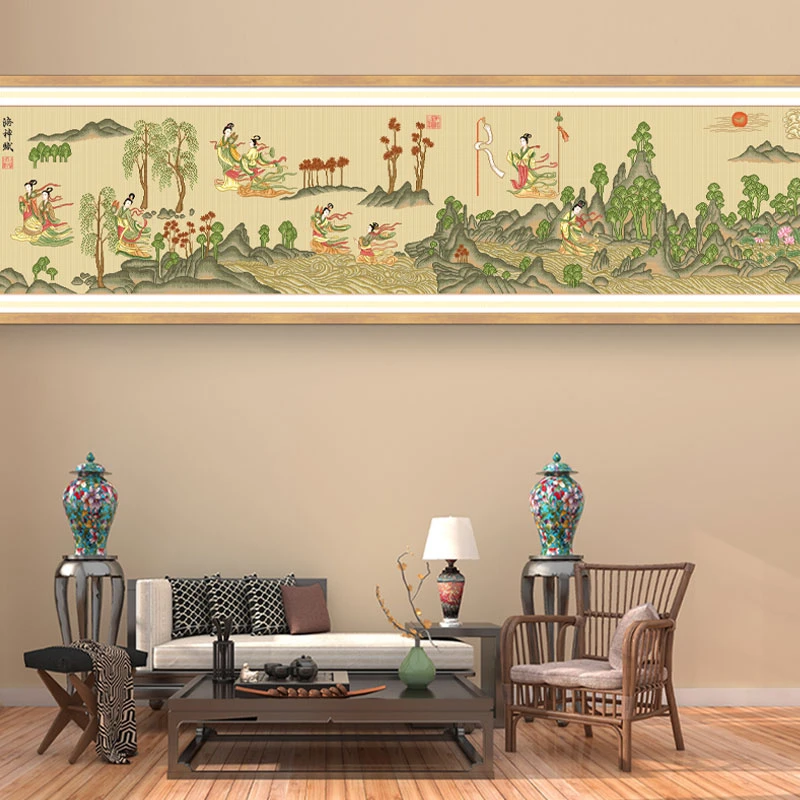 【大图推荐】KS十字绣洛神赋图(精华段)非满绣74色有勾边388 x 77