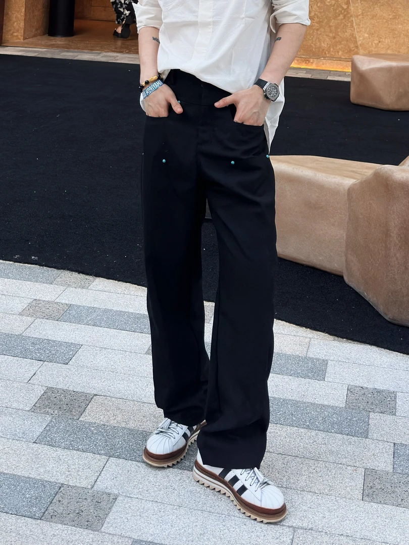 WEILSZO少量现货24秋冬秀款绿松石系列伐木裤版型西裤宽松休闲裤