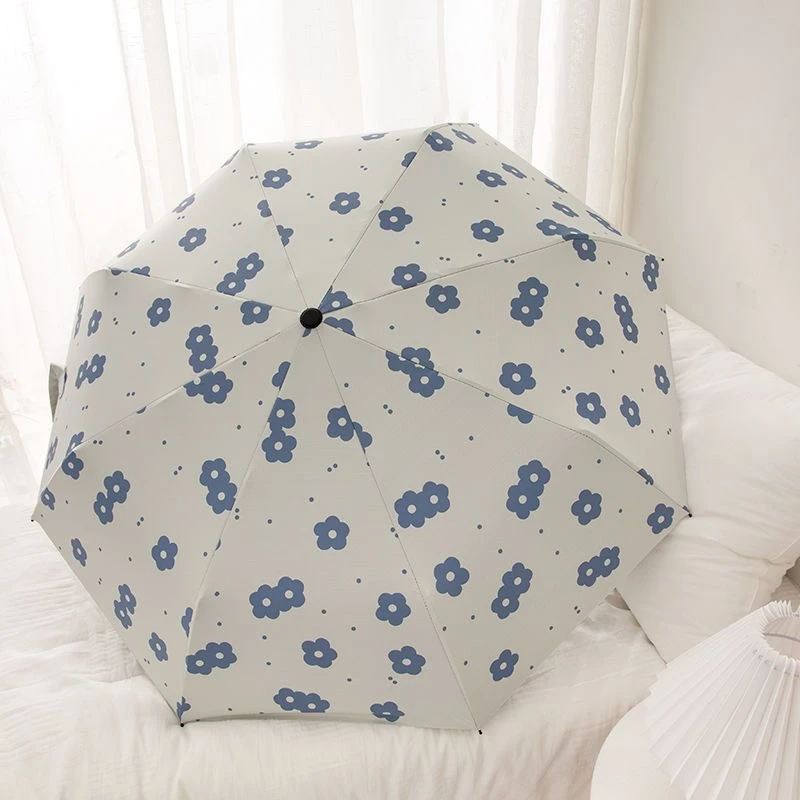 ins学生小清新自动折叠雨伞黑胶防晒防紫外线晴雨两用太阳伞可爱