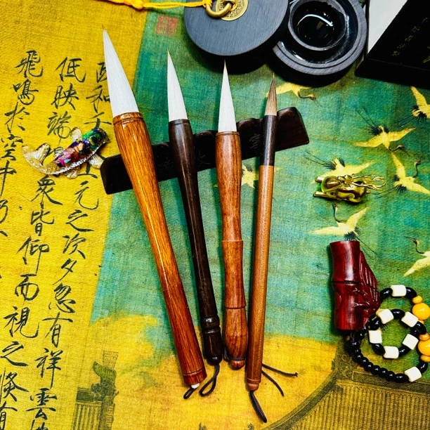 笔杆微瑕毛笔：斗笔套装宜书宜画3+1