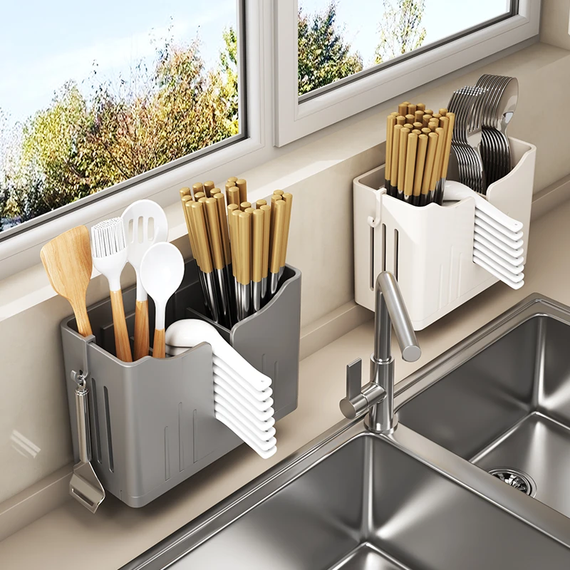 筷子收纳盒厨房筷子笼壁挂式筷笼家用刀具勺子筷子筒筷子篓置物架