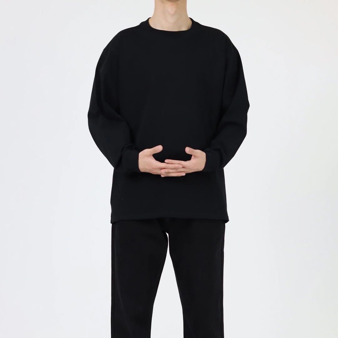 Cezphison春秋多色宽松小领口长袖T恤圆领上衣百搭纯棉打底衫男女