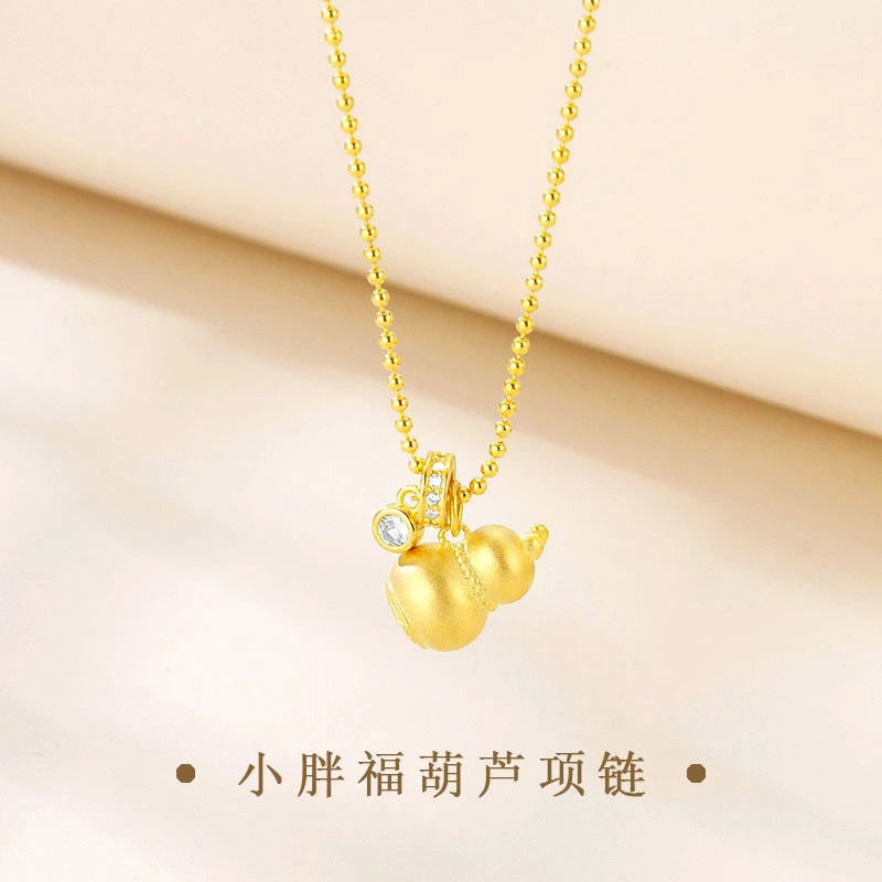 钛钢项链  新中式小胖籽葫芦项链女款时尚古法设计感气质轻奢坠链