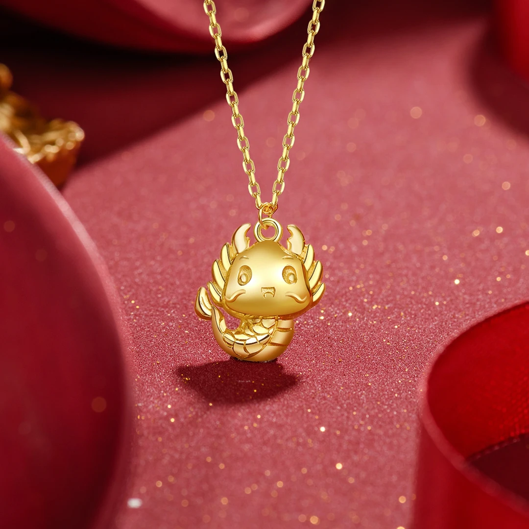 钛钢项链  祥瑞萌龙项链女百搭轻奢国潮本命年精美坠链时尚锁骨链