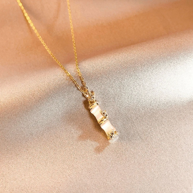 钛钢项链  竹节项链女节节高锁骨链国风时尚气质简约小众轻奢百搭