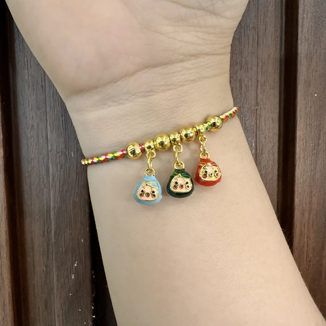 合金锦纶手链 端午节五彩绳手链编绳