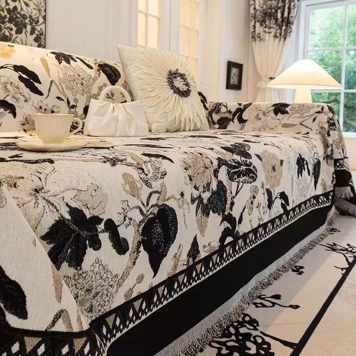 【繁花】法式复古轻奢加厚雪尼尔防滑防猫沙发盖布巾