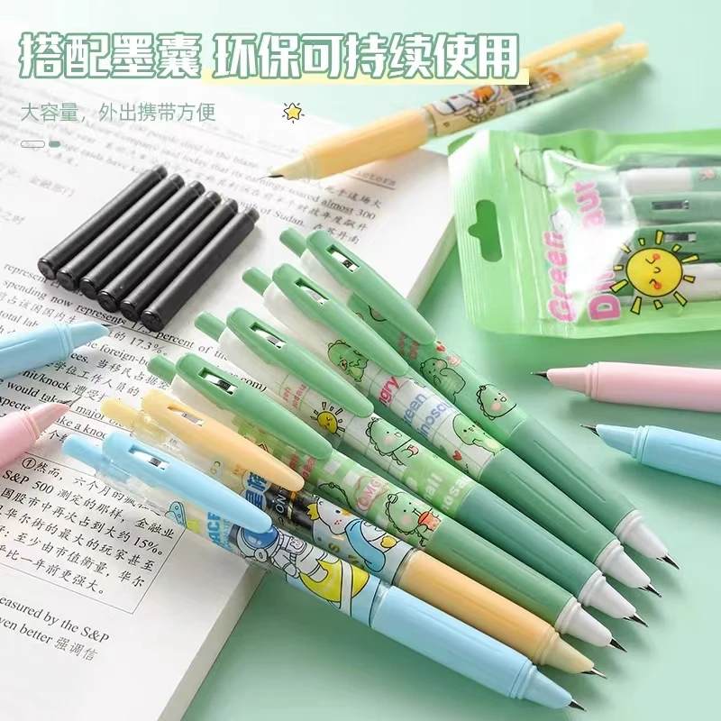 陌典按动钢笔套装带墨囊-2