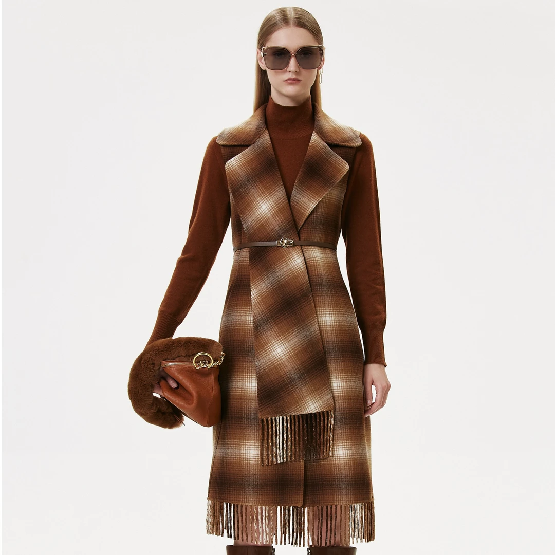 ELLASSAY/歌力思马夹大衣冬季女士中长款