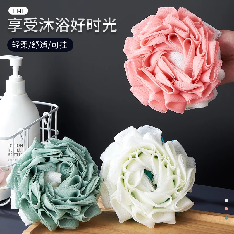 高档不散洗浴洗澡专用浴花球搓澡神器搓后背泡澡球洗澡搓背神器款