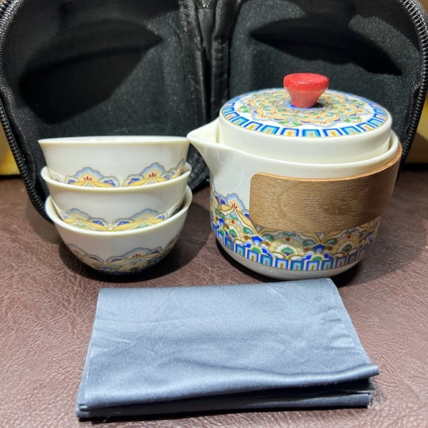 高端茶具宝相花旅行套组lm