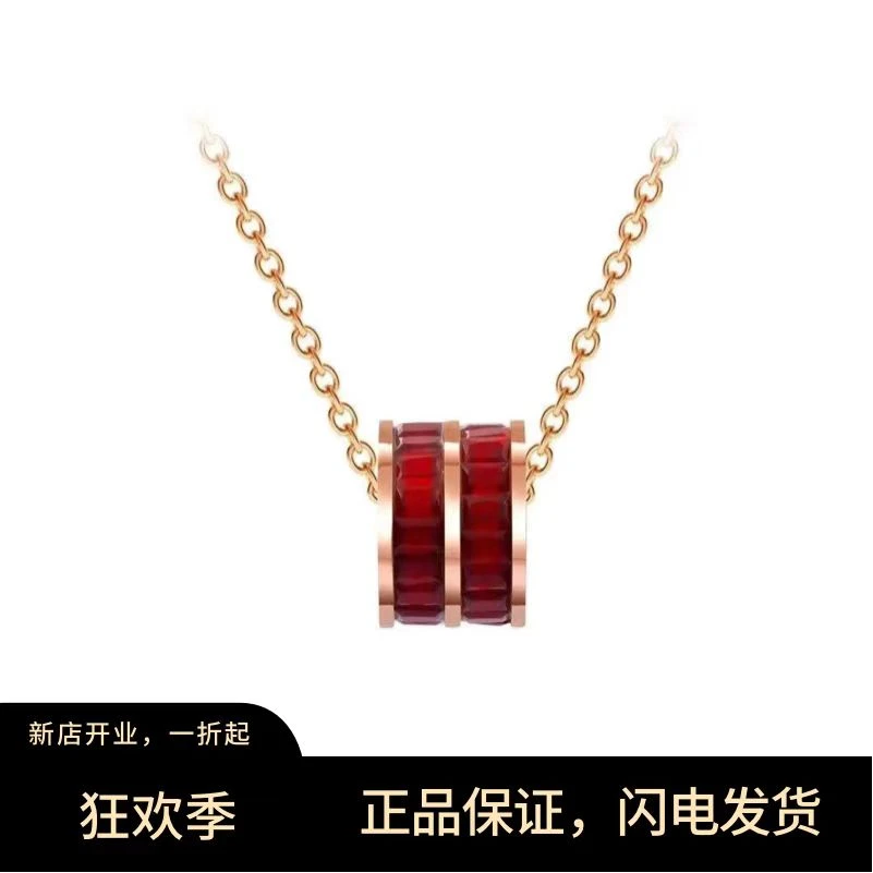 钛钢项链 红色蛮腰锁骨链毛衣链吊坠轻奢气质简项链百搭欧美坠链