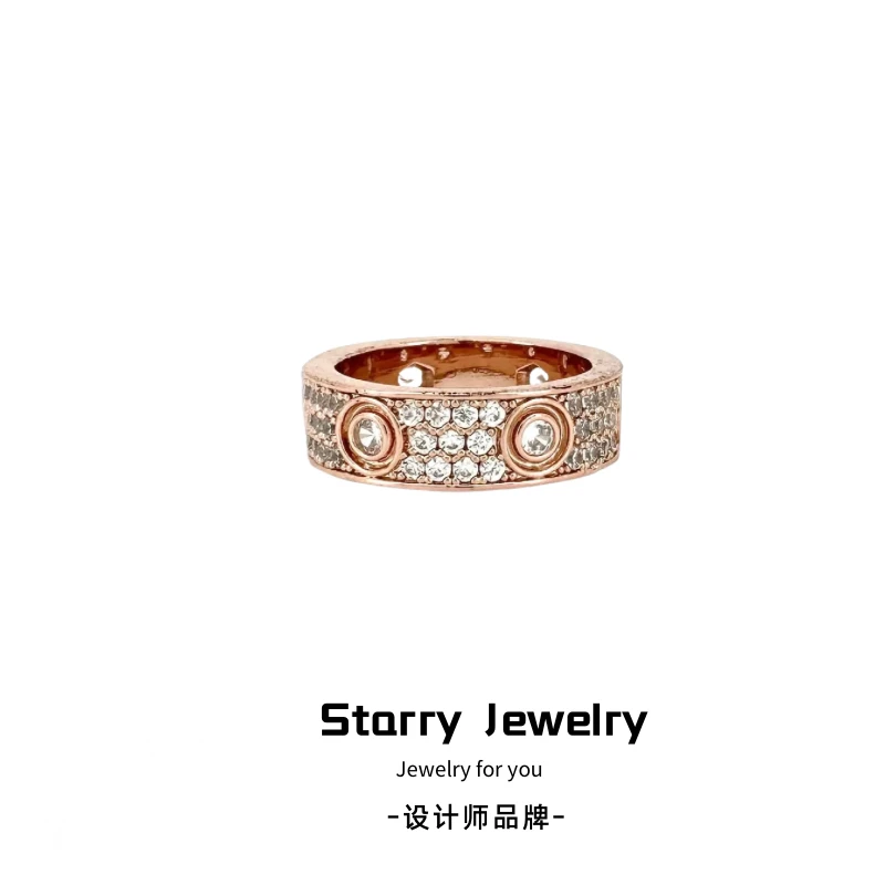 钛钢莫桑石戒指 高奢LOVE系列满天星戒指