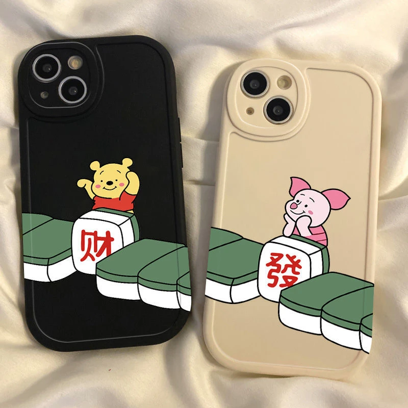 发财维尼苹果iPhone15ProMax手机壳14情侣13硅胶12防摔X软壳11女8