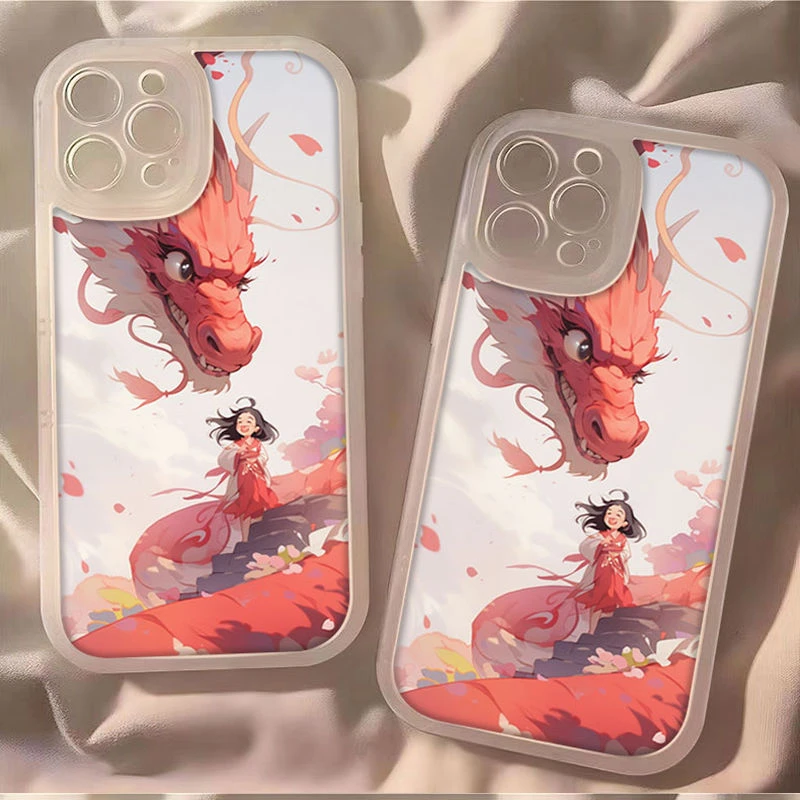 龙年凤女苹果15ProMax手机壳iPhone14新款13可爱12简约11软壳X女8