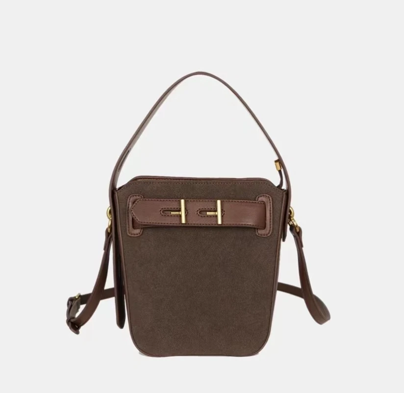 2024新款经典纯色女士斜跨腋下单肩手提包LNX-03032棕色