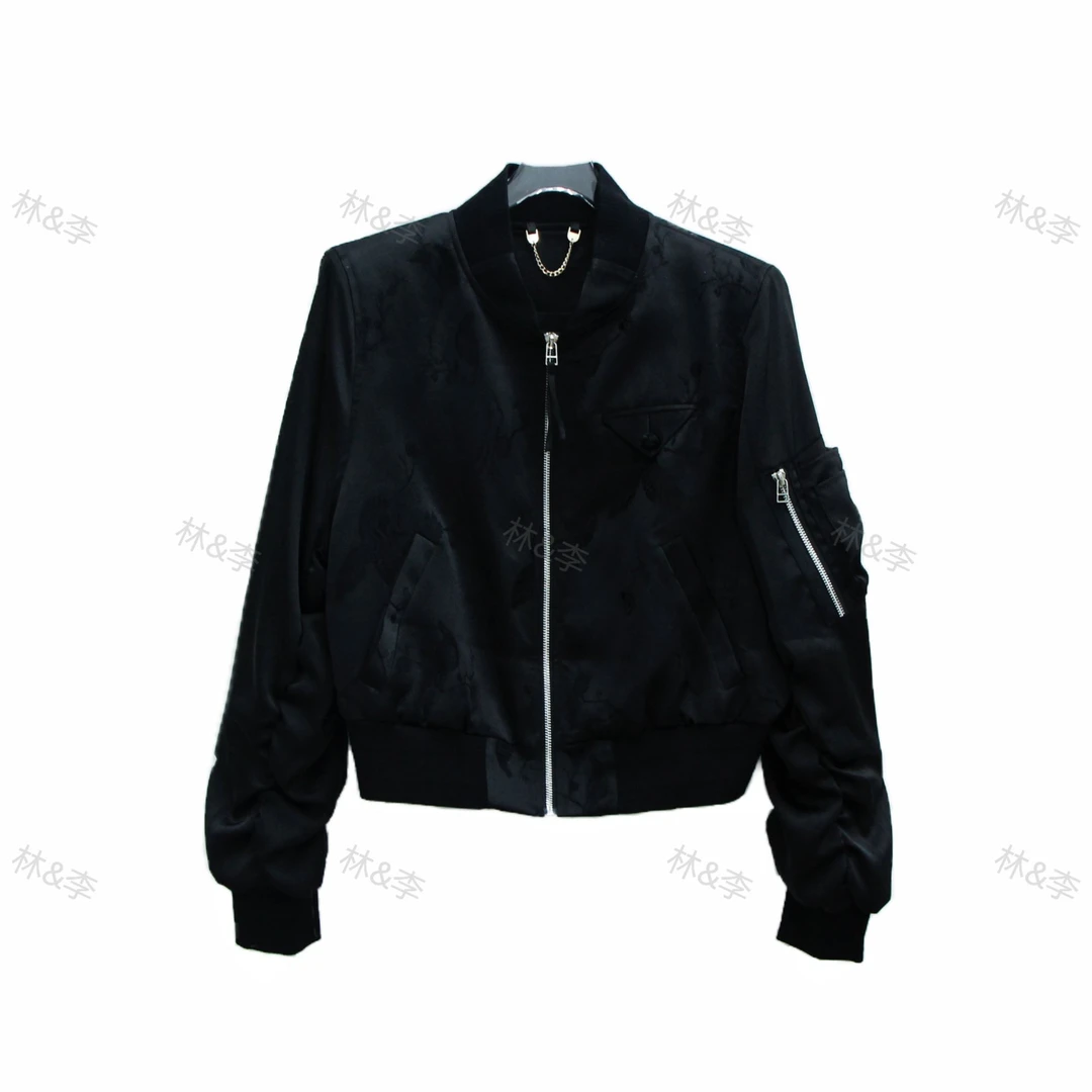 《林李上新》248206时尚气质优雅高级刺绣显瘦遮肉宽松女士夹克