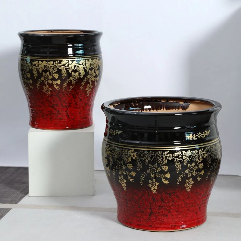 陶瓷花盆特大口径古典客厅办公室中大型植物天堂鸟绿植大花盆包邮