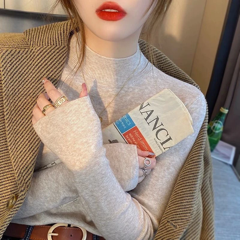半高领毛衣女秋冬新款针织衫修身显瘦内搭长袖百搭洋气打底衫上衣