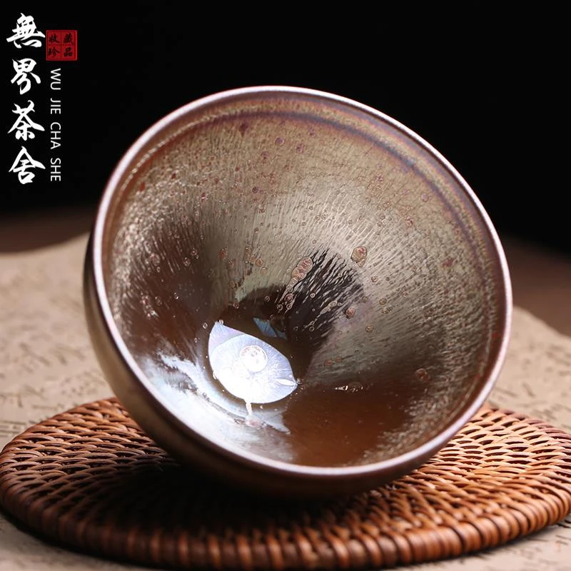 李振贵葵极光建盏主人杯天目茶盏名家全手工曜变高端茶器茶杯茶具