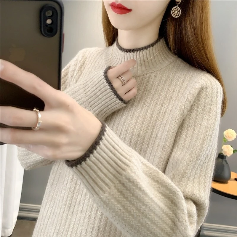 3021秋冬款显瘦针织打底上衣打底衫内搭