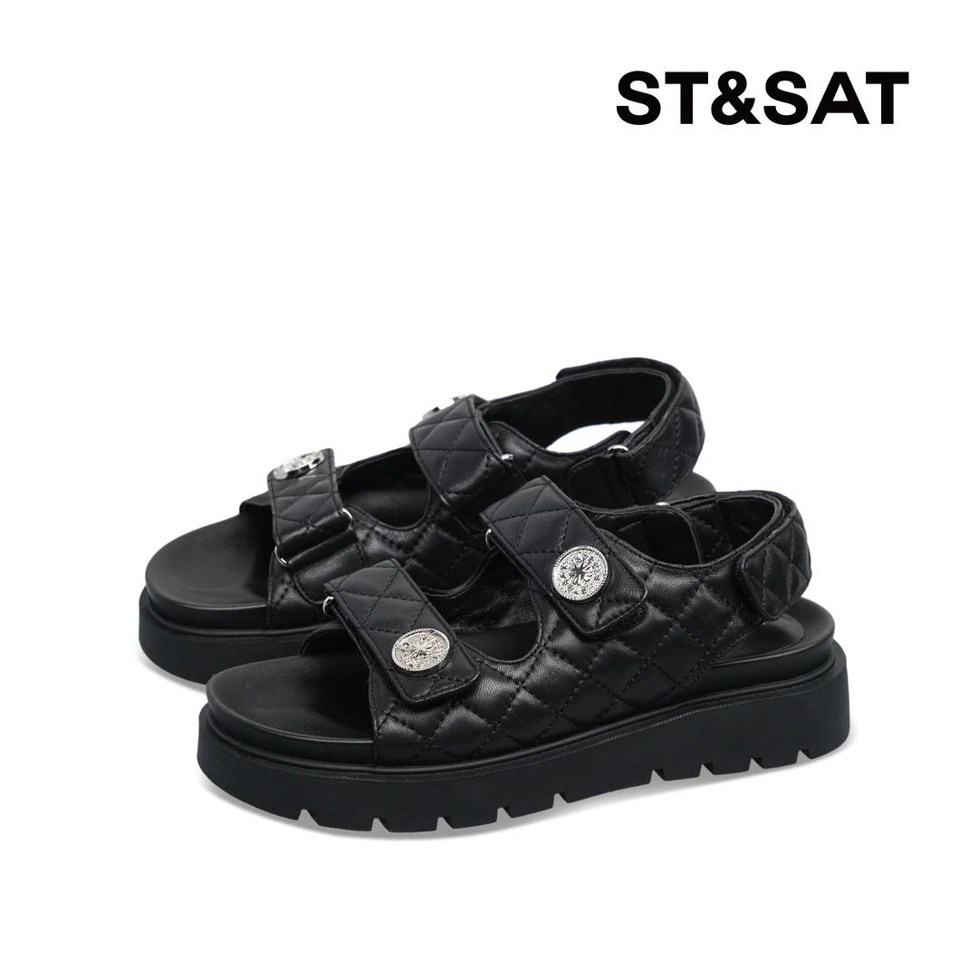 星期六夏季新款女鞋气质女士厚底露趾时尚外穿软底防滑百搭时装鞋