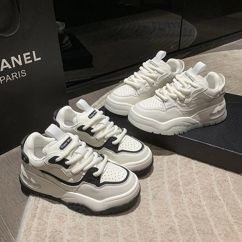 网红配裙子小白鞋女2023秋季新款百搭厚底鞋子小个子厚底运动板鞋