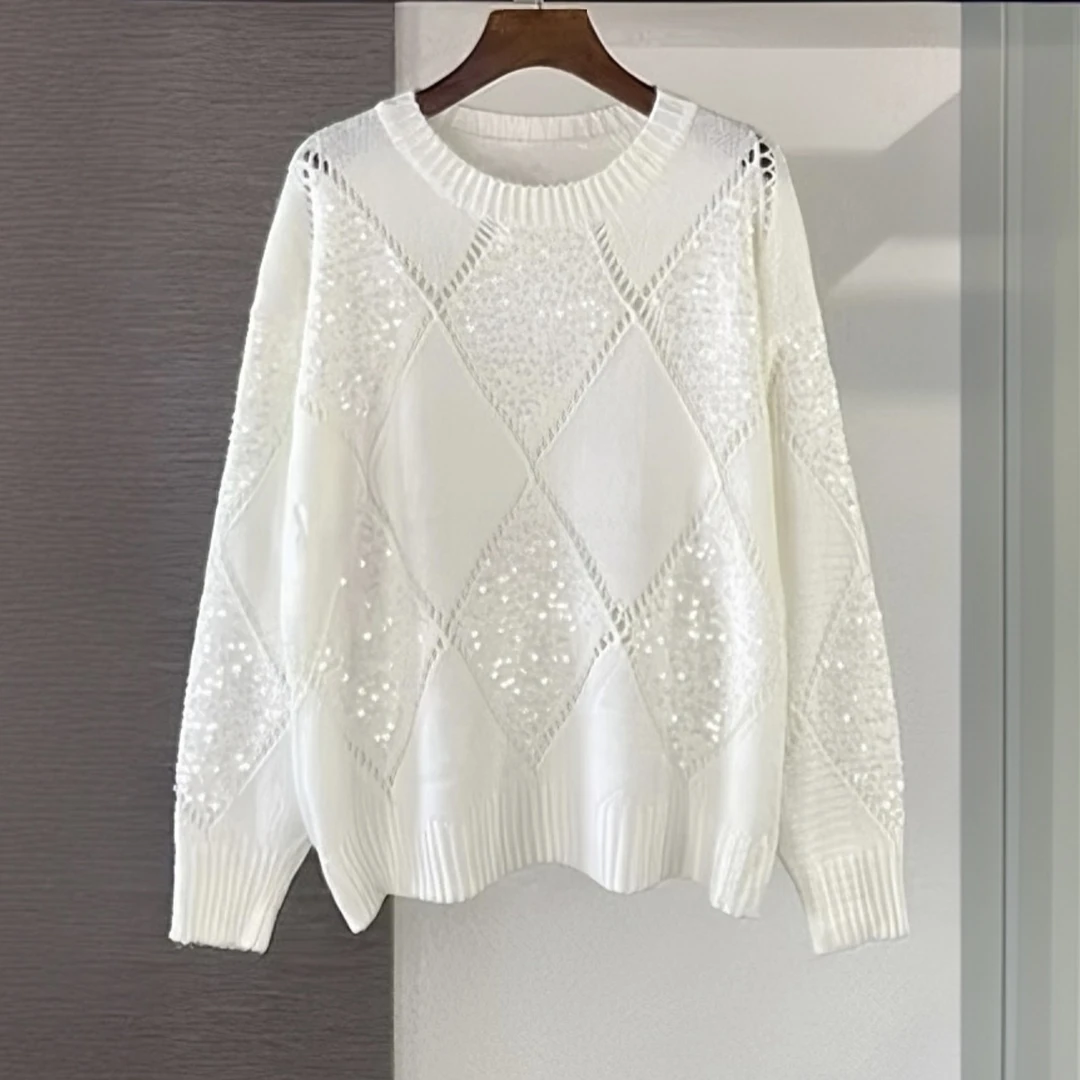 秋季新款女上衣纯色系气质针织套头圆领骆驼绒宽松休闲百搭毛衣