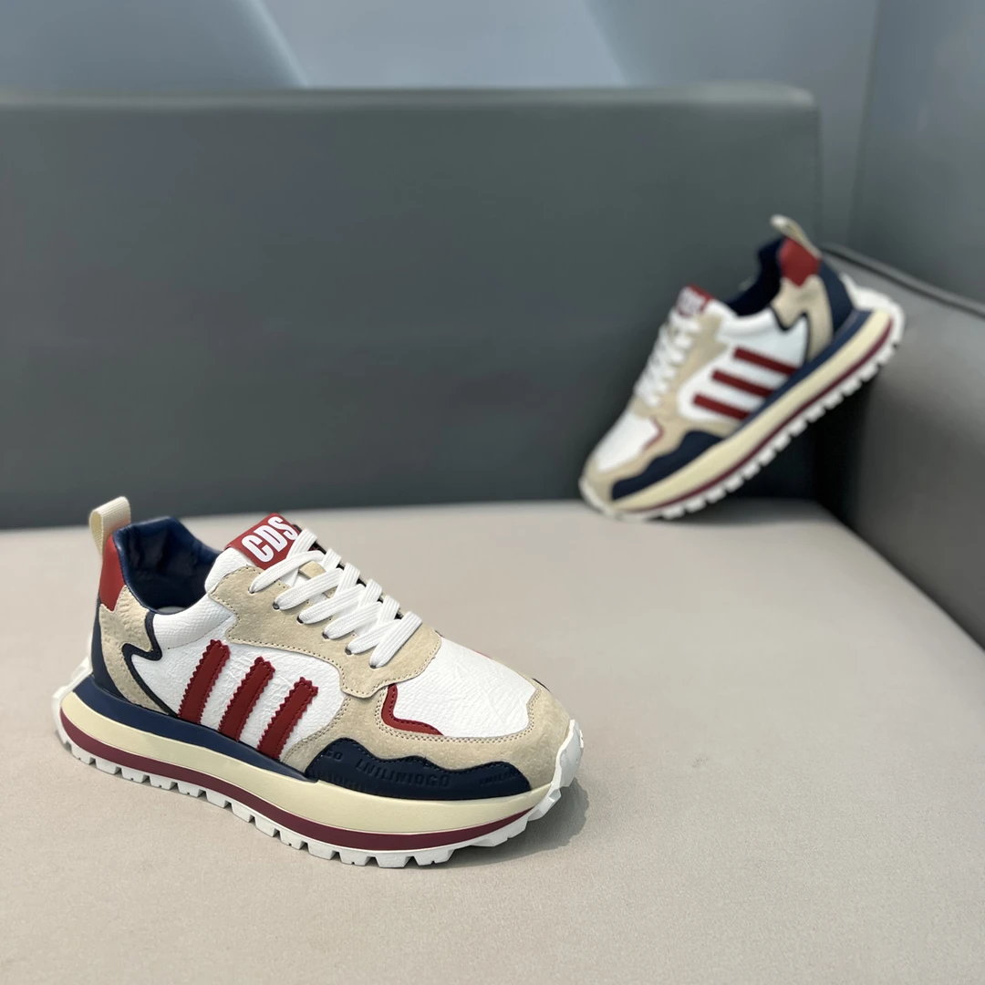 轻奢时尚潮流厚底阿甘鞋2024秋季新款软底软面舒适百搭男士休闲鞋