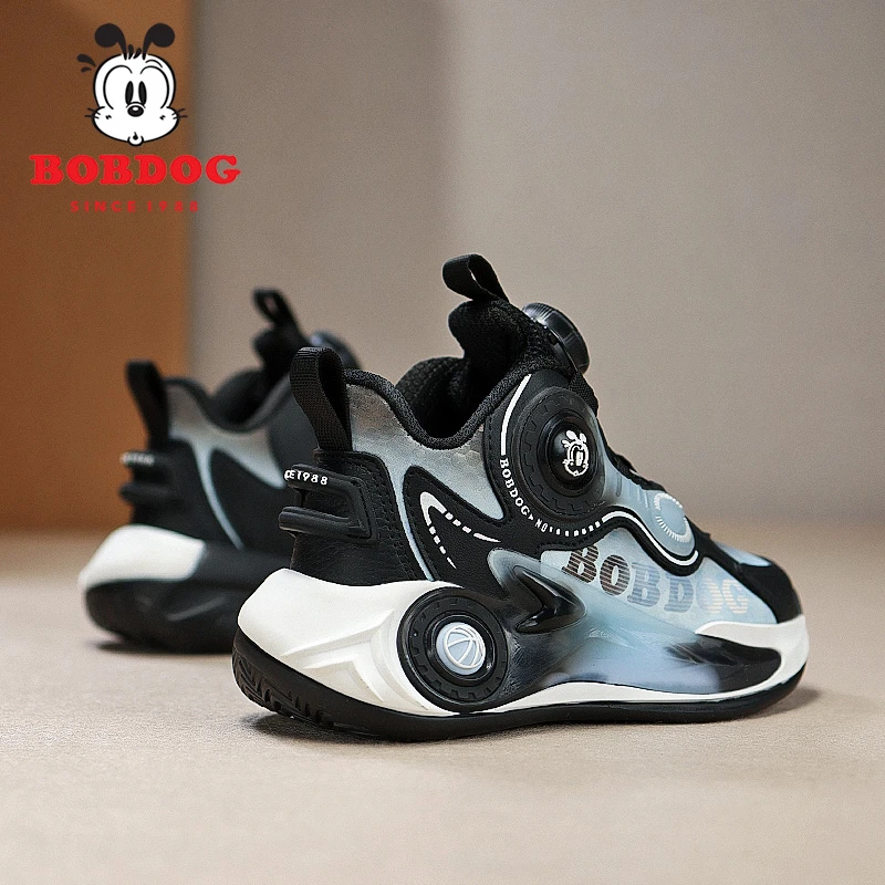 巴布豆儿童男童篮球鞋2025皮面春秋季透气运动鞋女童中大童球鞋潮