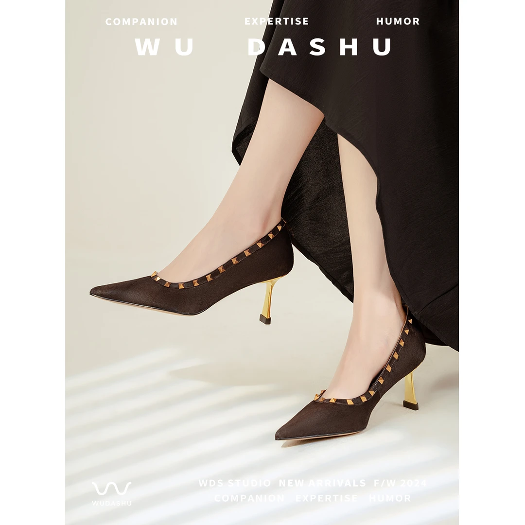 吴大叔【布拉格女士】2024春季时尚轻奢浅口高跟鞋法式优雅细跟单鞋