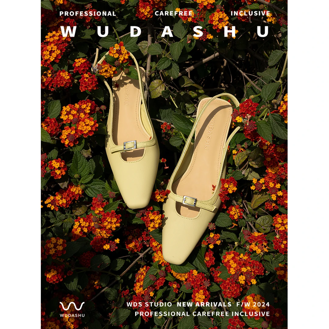 吴大叔夏季新款气质时尚百搭平底鞋粗跟包头通勤平底鞋低跟高跟鞋