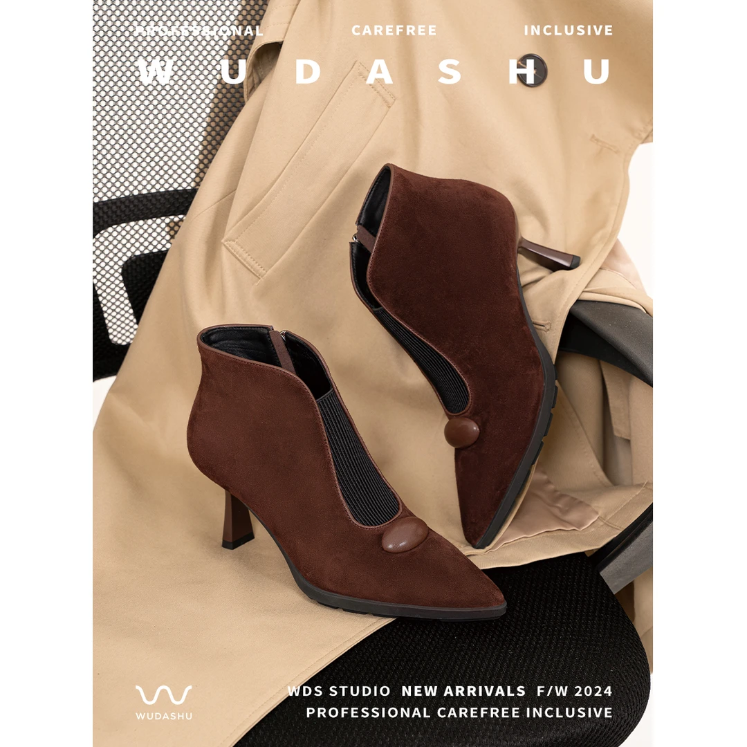 穿高跟鞋的吴大叔秋季上新时装设计感法式百搭尖头细跟英伦高跟鞋