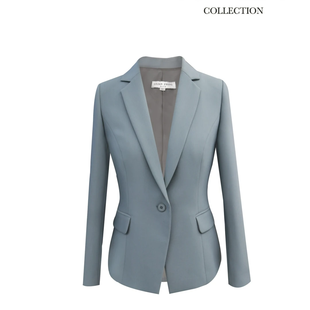 定制—“通勤风”修身显瘦平驳领一粒扣经典西装外套  2105005