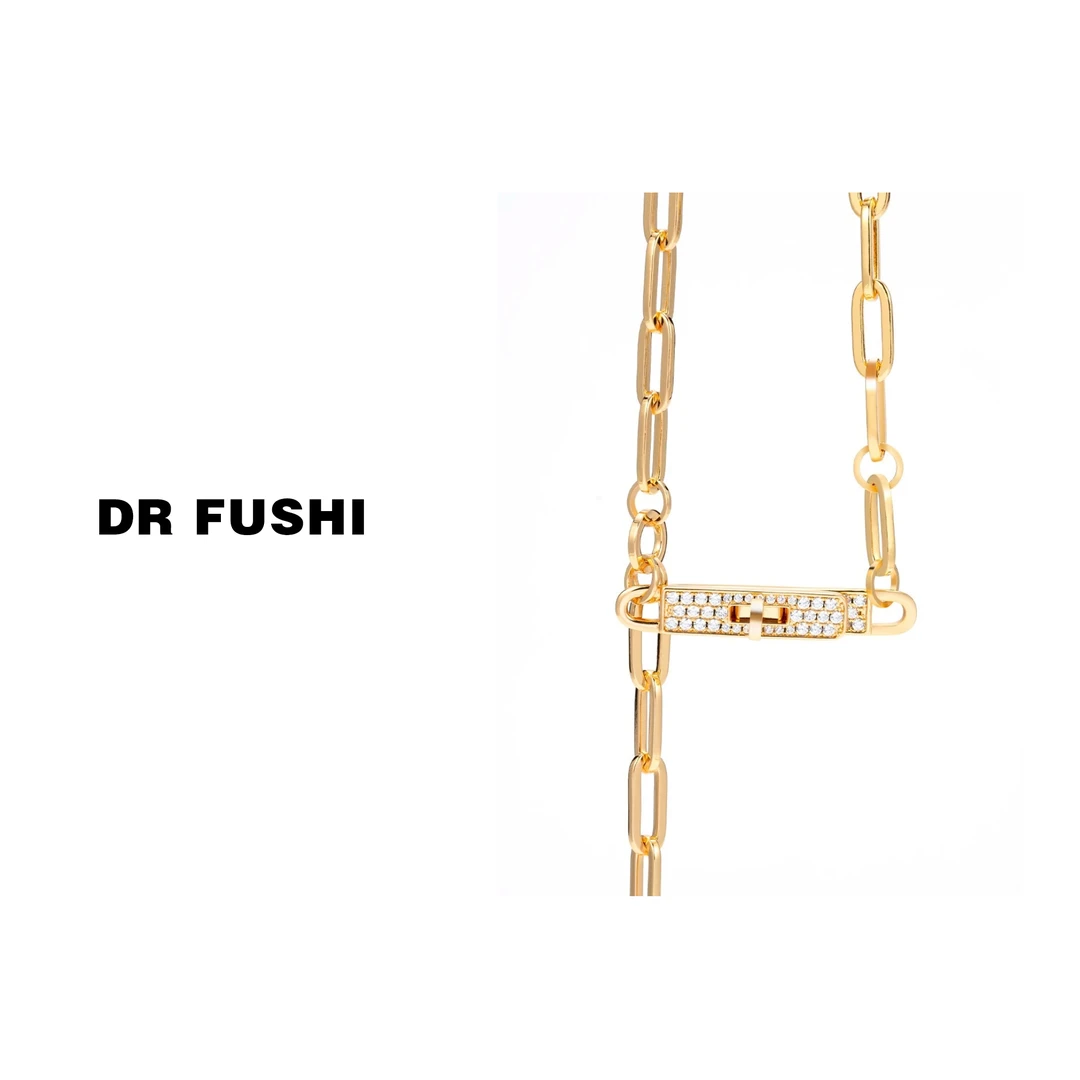 钛钢项链 DR FUSHI-2023新款钛钢链条锁扣项链2307-3101