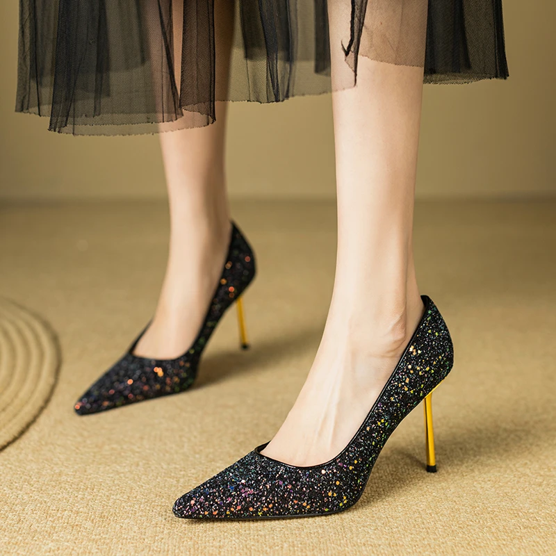 （跟高6cm/8.5cm）格丽特羊皮细跟高跟浅口格利特时尚女鞋