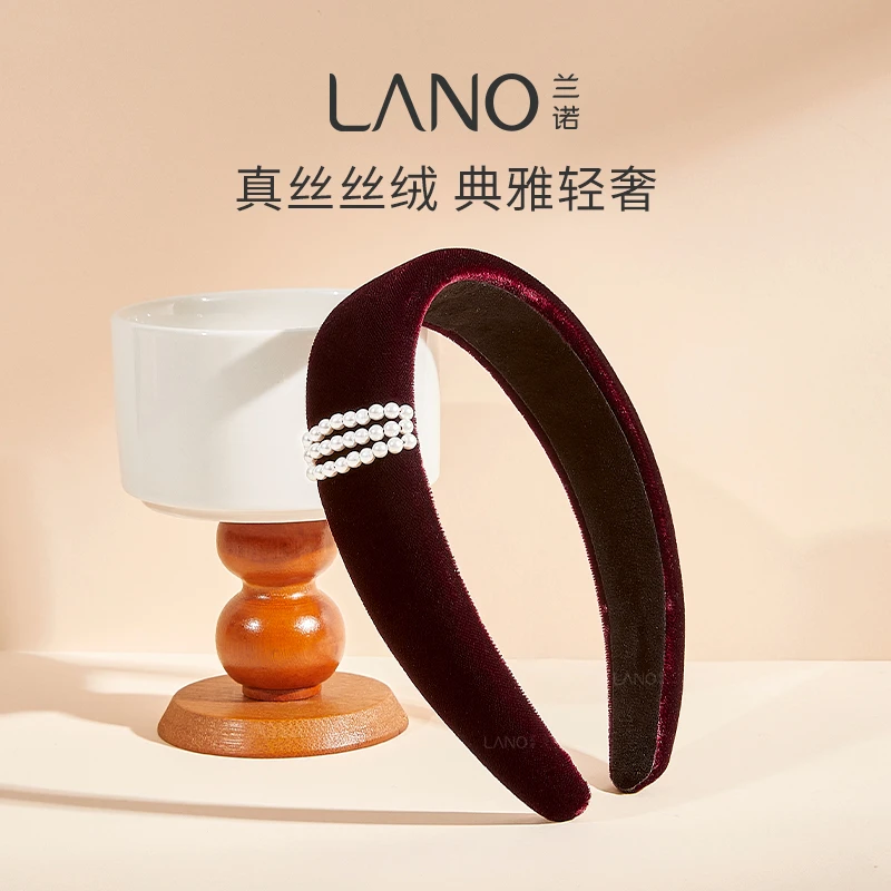 兰诺真丝丝绒发箍法式气质头箍高颅顶压发发卡复古百搭新年头饰