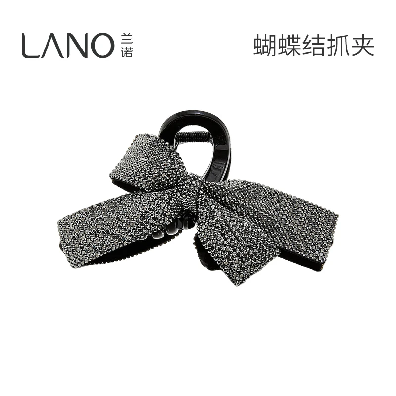 兰诺流光高定皮底满钻抓夹蝴蝶清冷感全钻鲨鱼夹